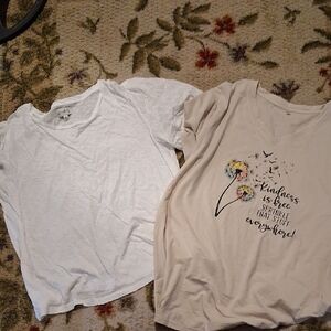 Womens Graphic Tee - White and Cream